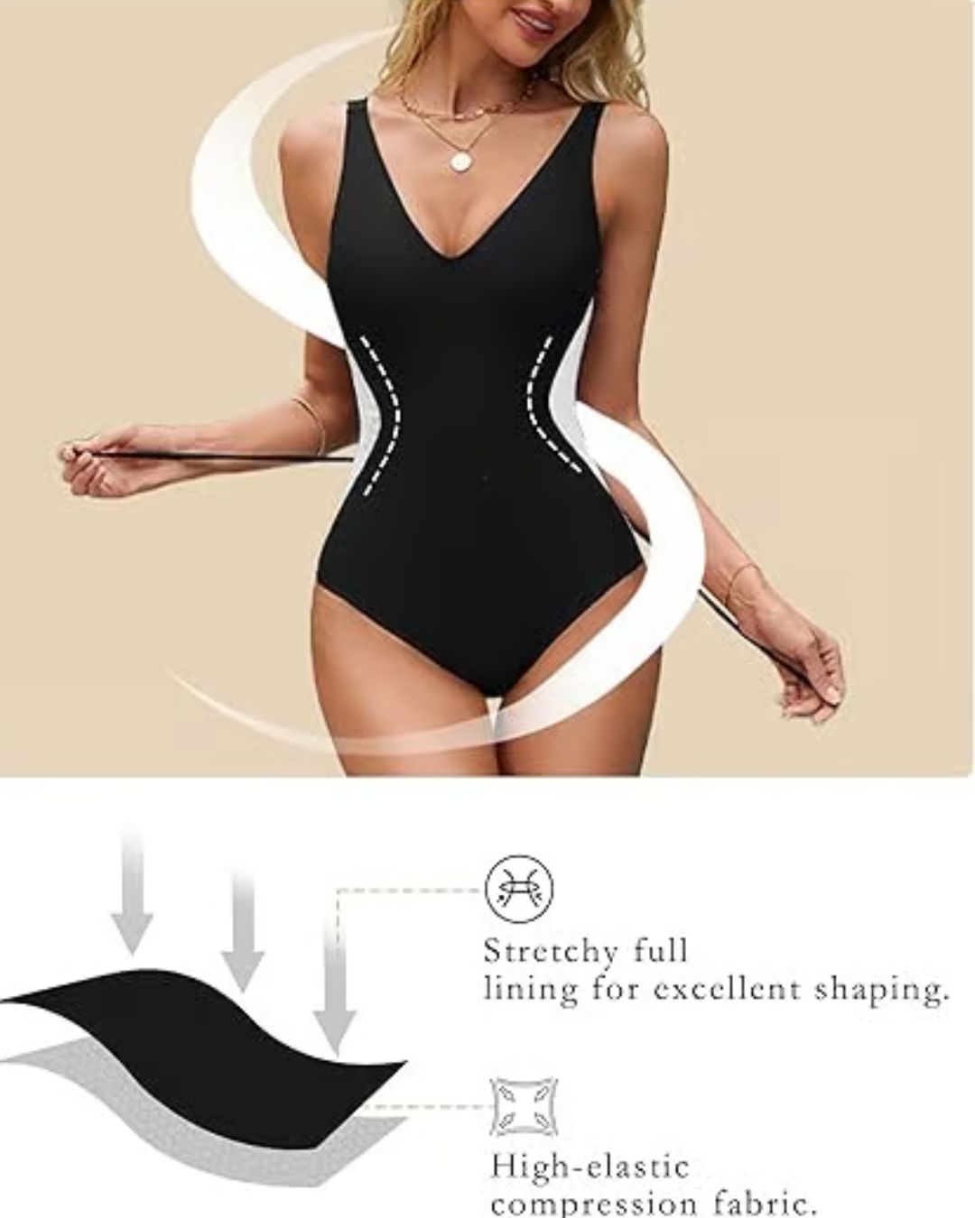 🏖️ HOT SALE 50% OFF🏝️Traje de baño de una pieza de cintura delgada 👙