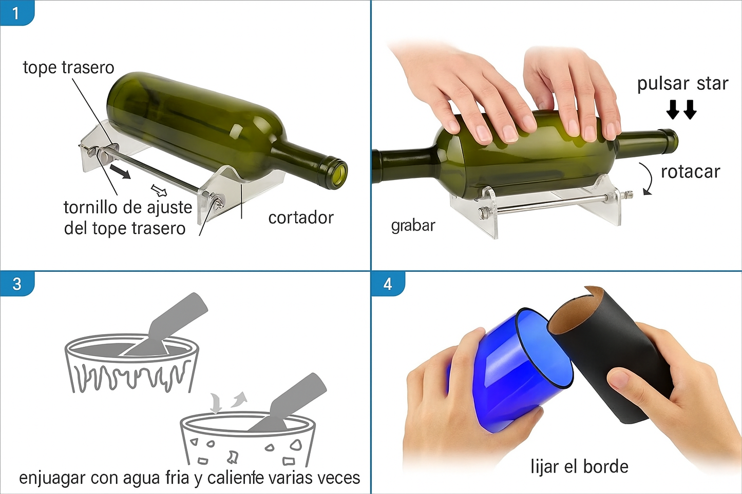 Herramienta de bricolaje Cortador de botellas de vidrio