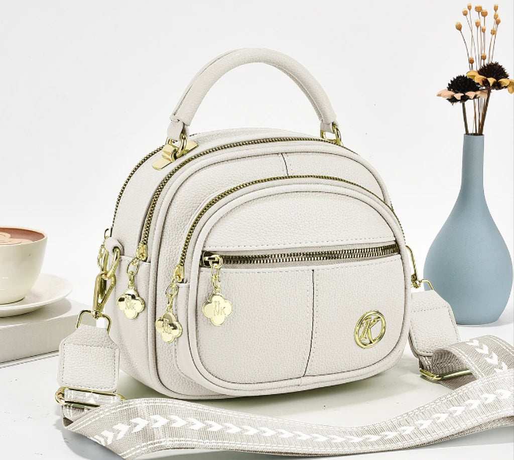 ✨Hot Sale 🎁 Bolso de cuero con correa ancha ajustable y compartimento multifuncional