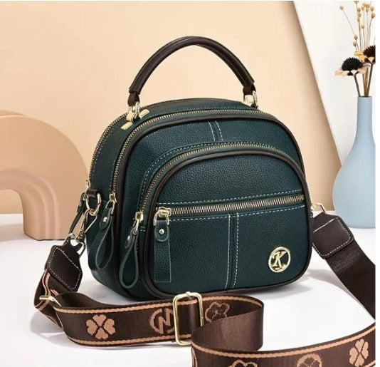 ✨Hot Sale 🎁 Bolso de cuero con correa ancha ajustable y compartimento multifuncional