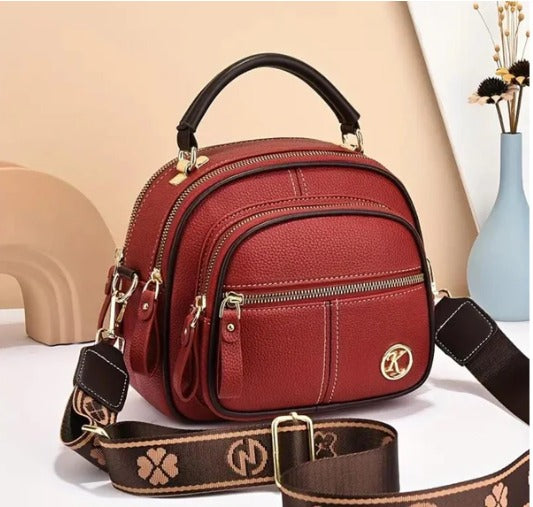 ✨Hot Sale 🎁 Bolso de cuero con correa ancha ajustable y compartimento multifuncional