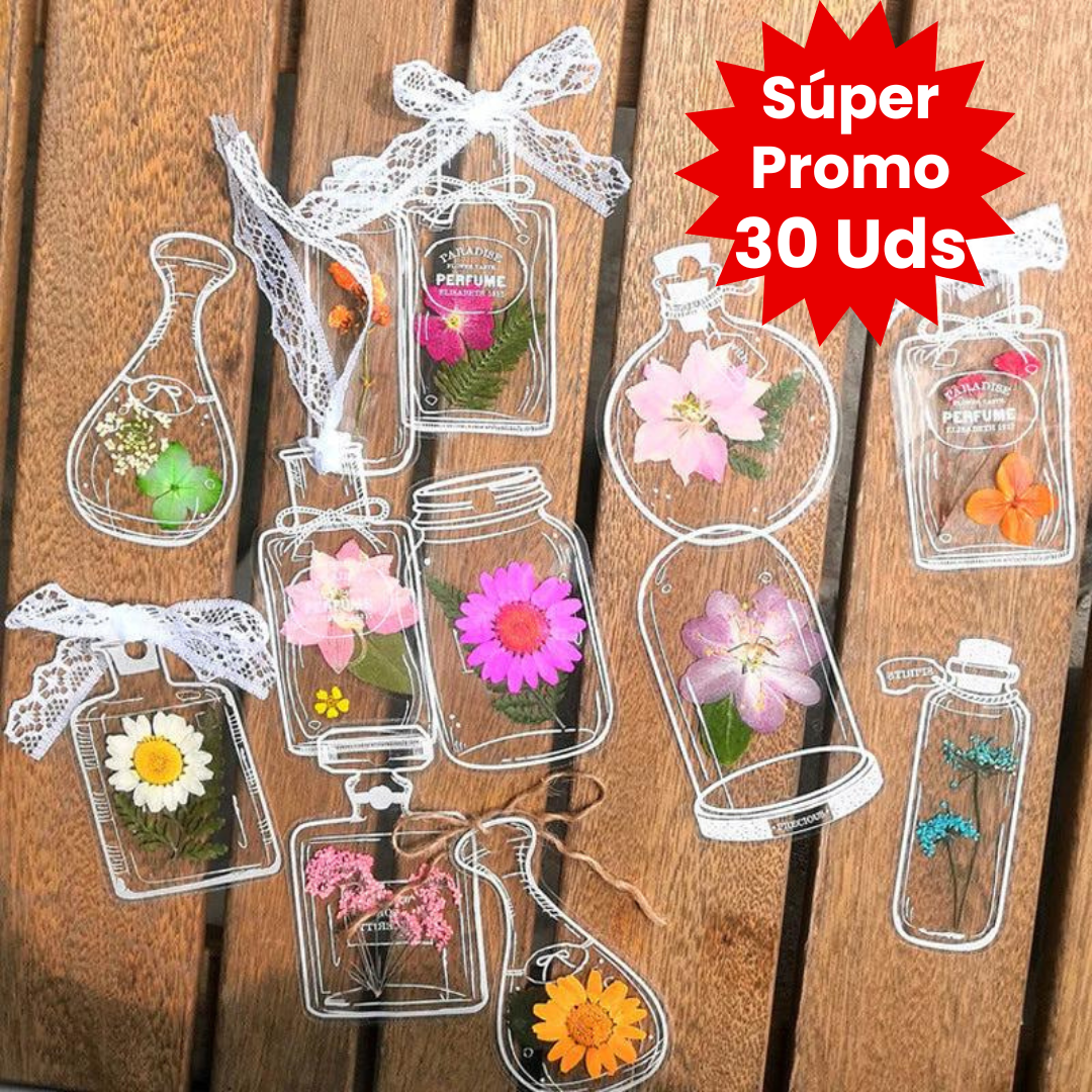 30 Uds. De marcadores de flores secas transparentes🌸