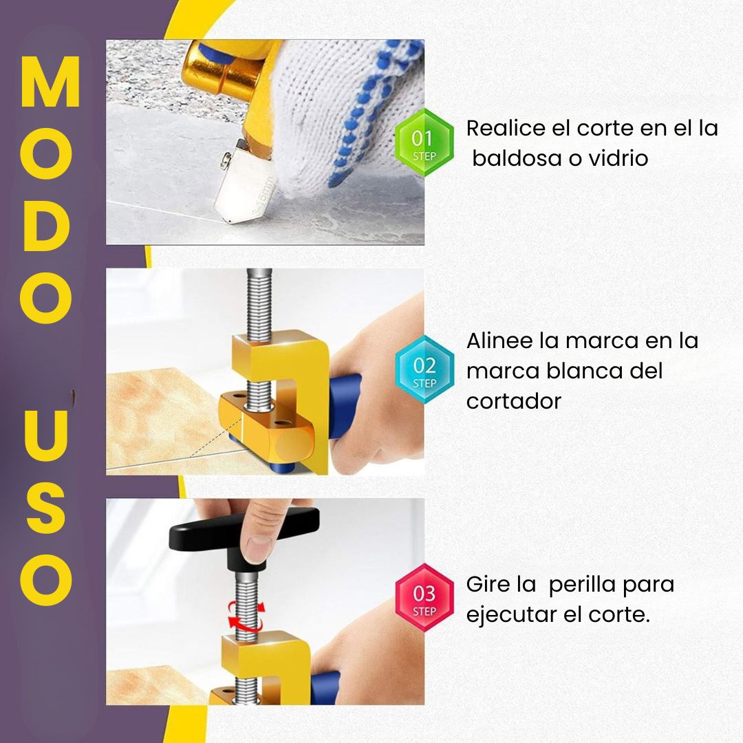 Cortadora profesional 2 en 1 de baldosas, vidrio y espejos