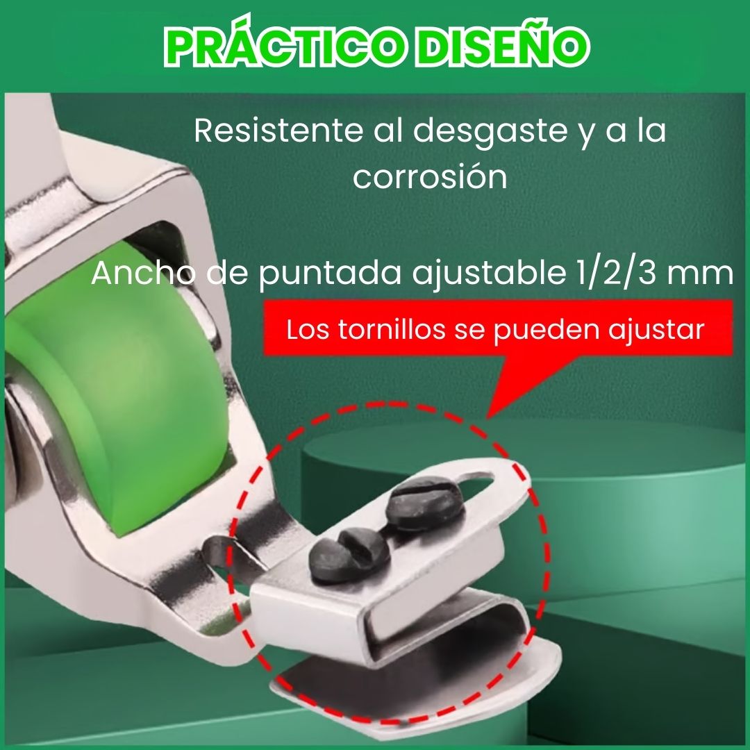 🔥 Versátil prensatelas de dobladillo enrollado ajustable