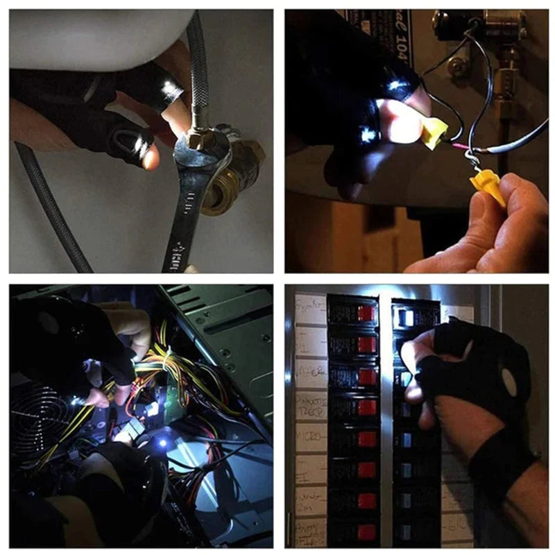 Guantes con LEDs impermeables