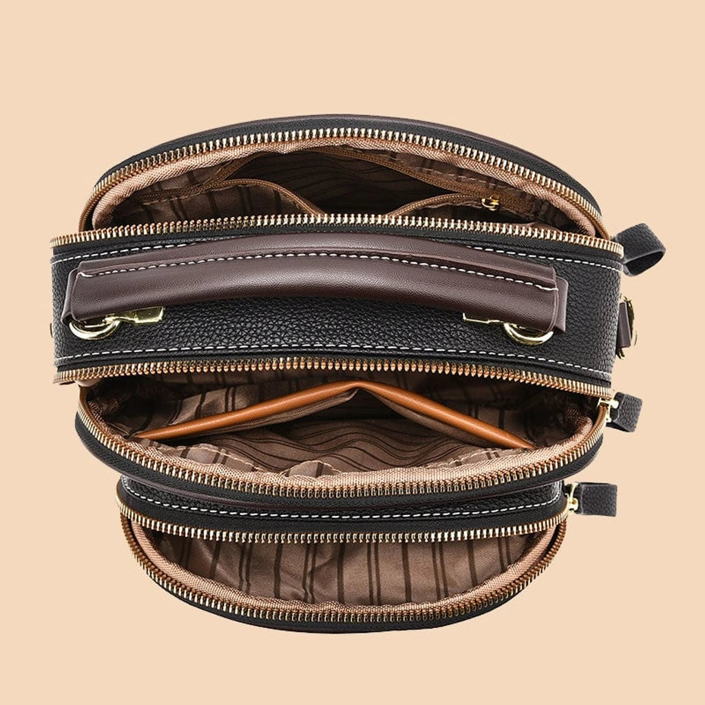 ✨Hot Sale 🎁 Bolso de cuero con correa ancha ajustable y compartimento multifuncional