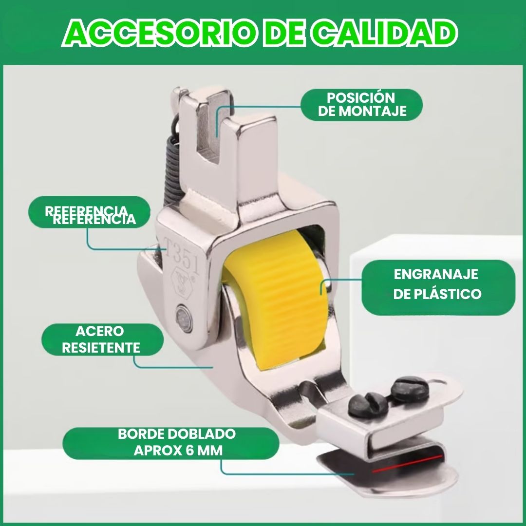 🔥 Versátil prensatelas de dobladillo enrollado ajustable
