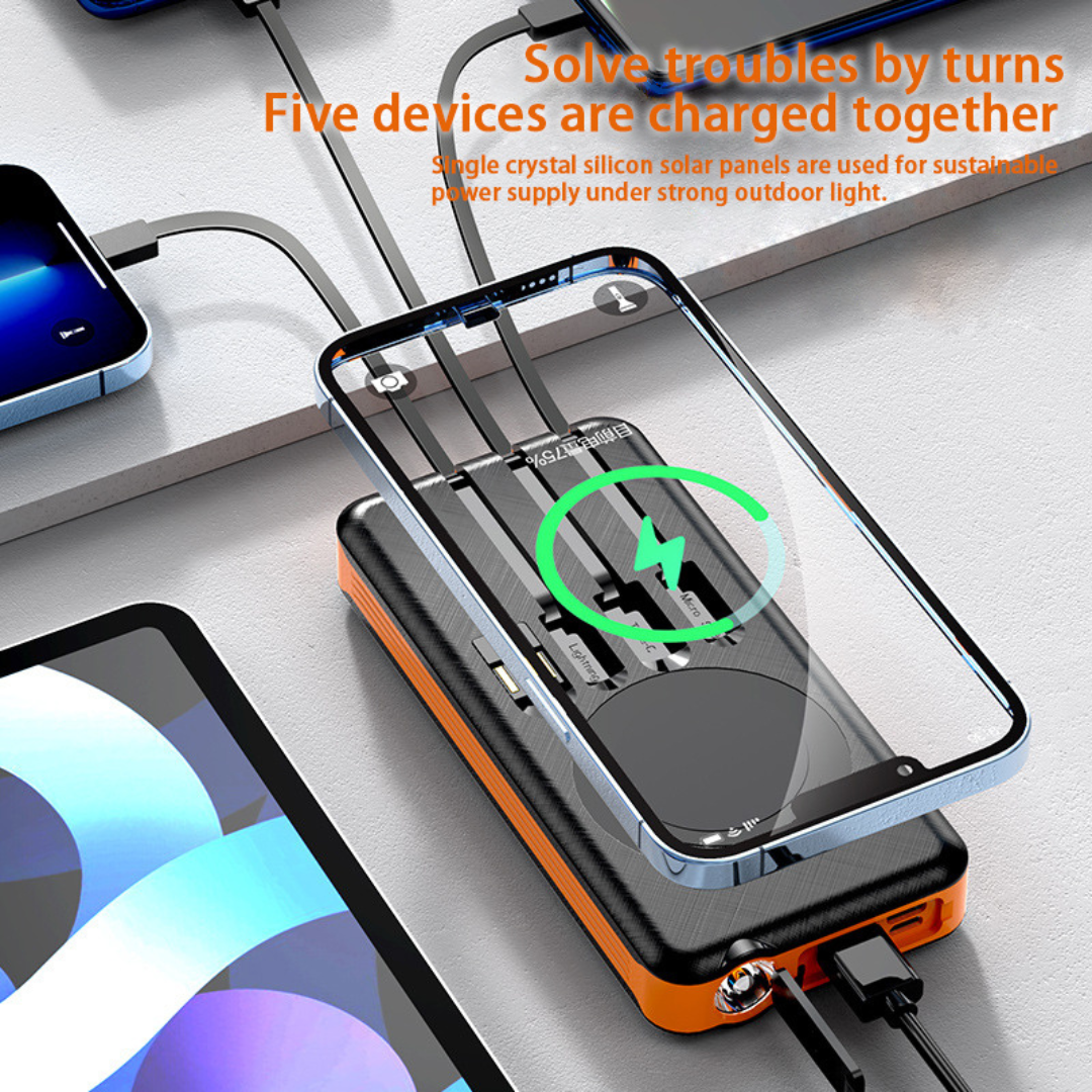 POWER BANK 8.000 mAh - BATERÍA SOLAR & CARGA INALÁMBRICA