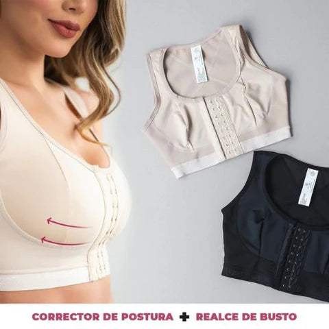 Brasier Seda® Sin Varillas+ Corrector de Postura+ Broche Frontal
