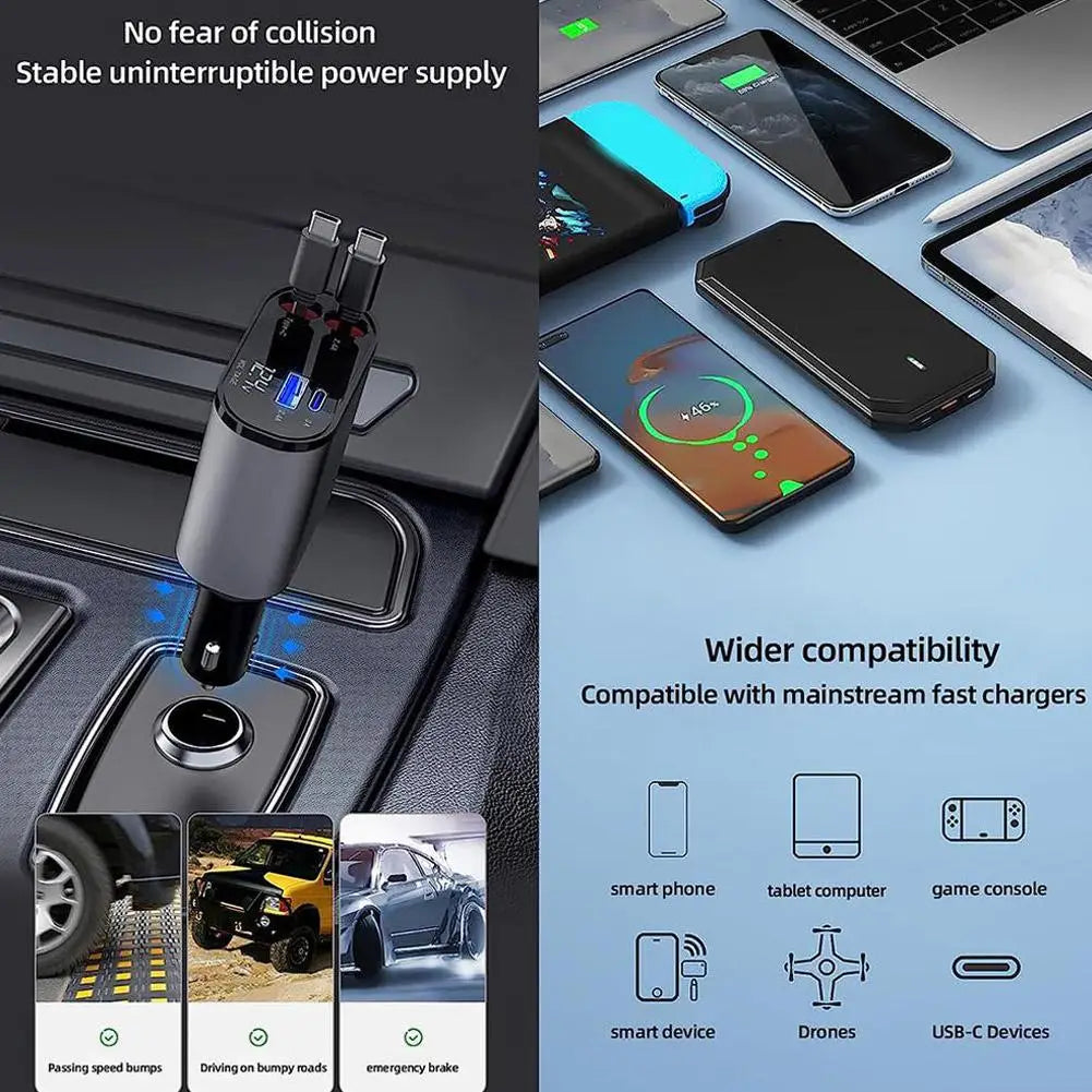 Cargador Retráctil Premium 4 en 1