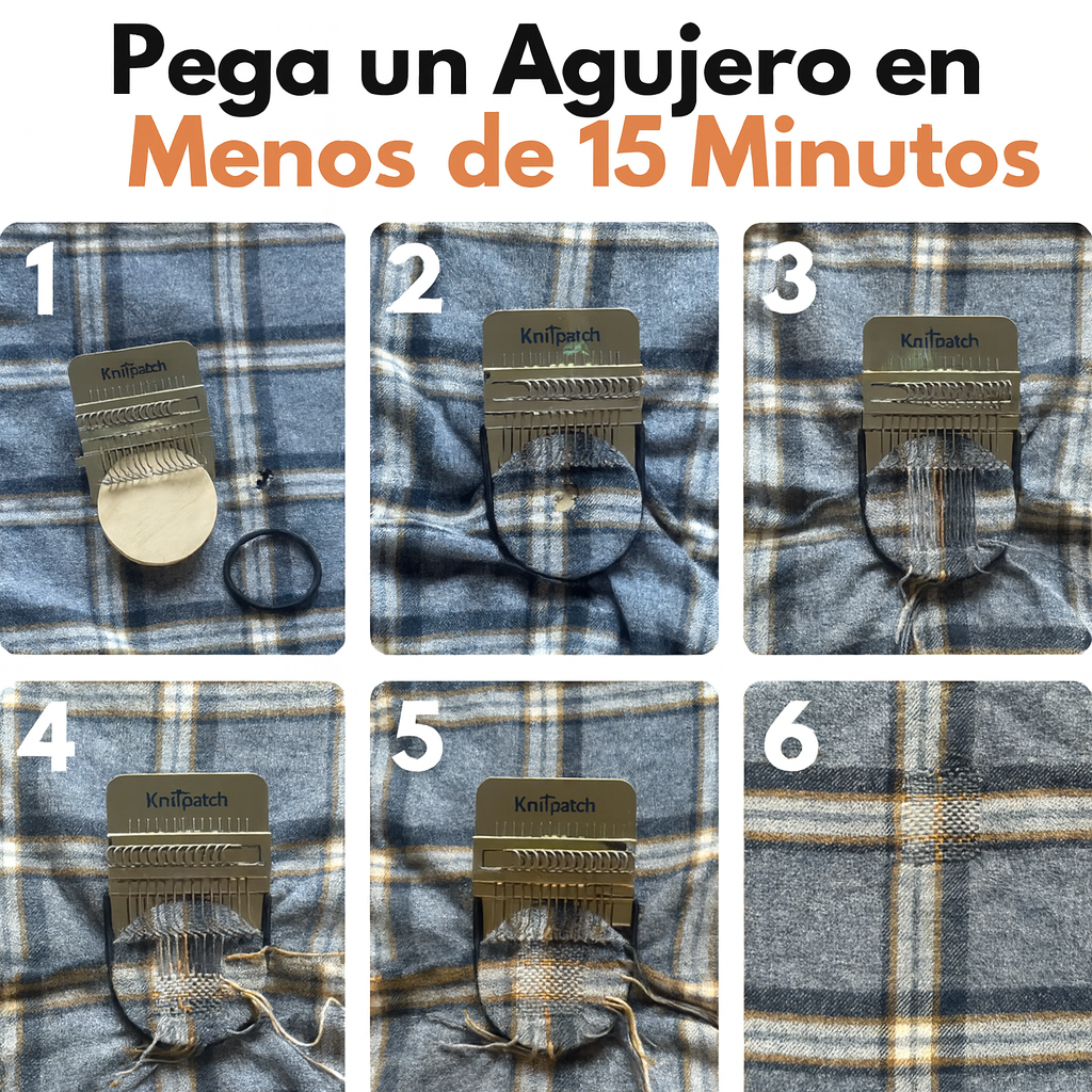 Telar de madera pequeño tipo Speedweve + Accesorios herramienta de reparación de ropa.