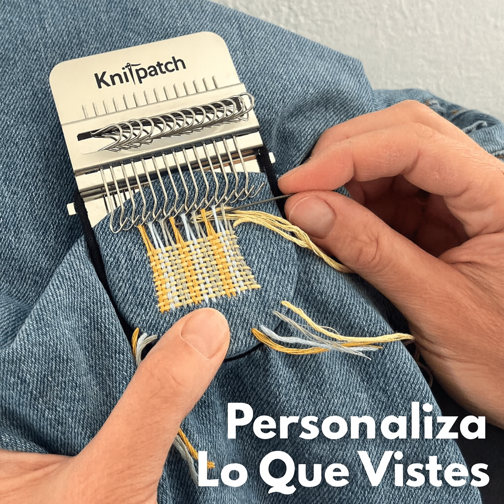Telar de madera pequeño tipo Speedweve + Accesorios herramienta de reparación de ropa.