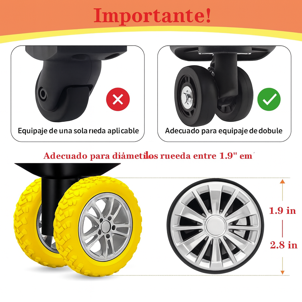 Fundas protectoras para ruedas de maletas de equipaje