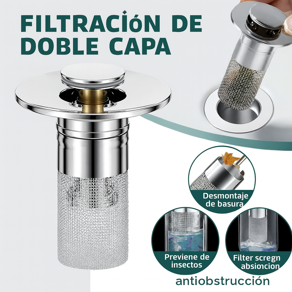 🔥Tapón universal 2 en 1 para lavabo de baño/cocina