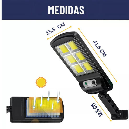 LAMPARA SOLAR 120 LED EXTERIORES + CONTROL