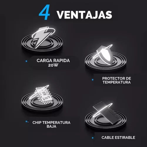 Cargador Retráctil Premium 4 en 1