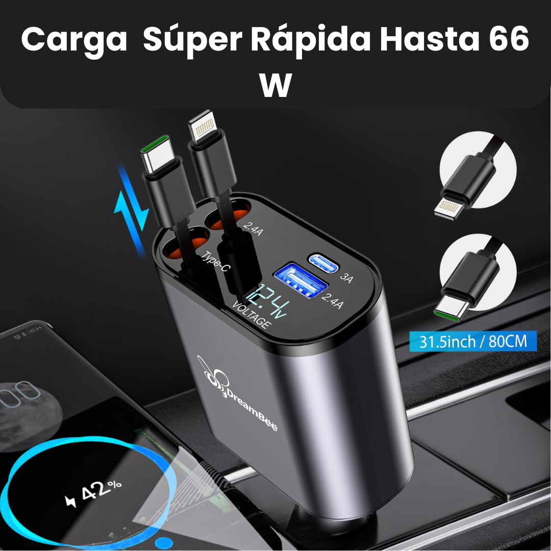 Cargador Retráctil Premium 4 en 1