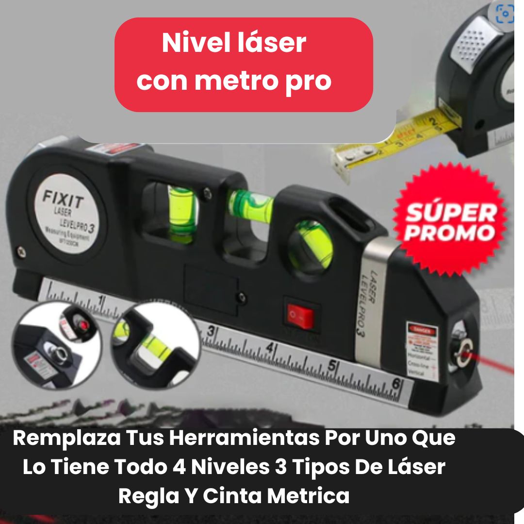 Metro Láser Digital 4 en 1 Multipropósito