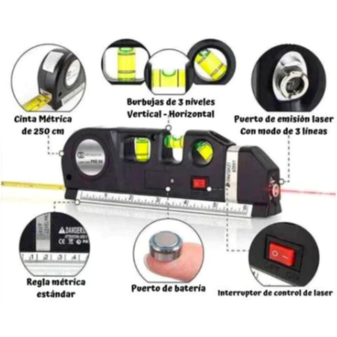 Metro Láser Digital 4 en 1 Multipropósito