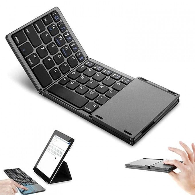 Teclado Bluetooth Plegable Con Panel Táctil