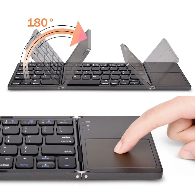 Teclado Bluetooth Plegable Con Panel Táctil