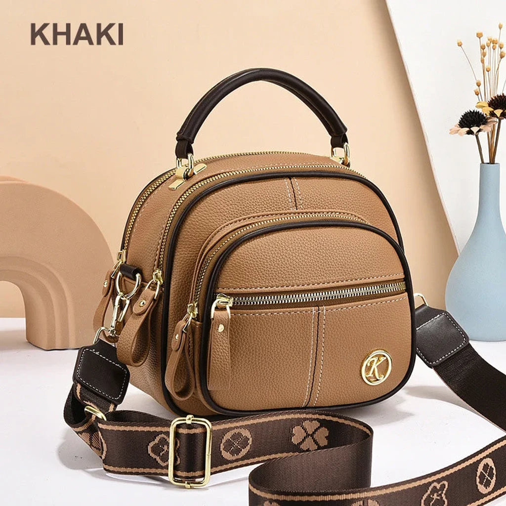 ✨Hot Sale 🎁 Bolso de cuero con correa ancha ajustable y compartimento multifuncional