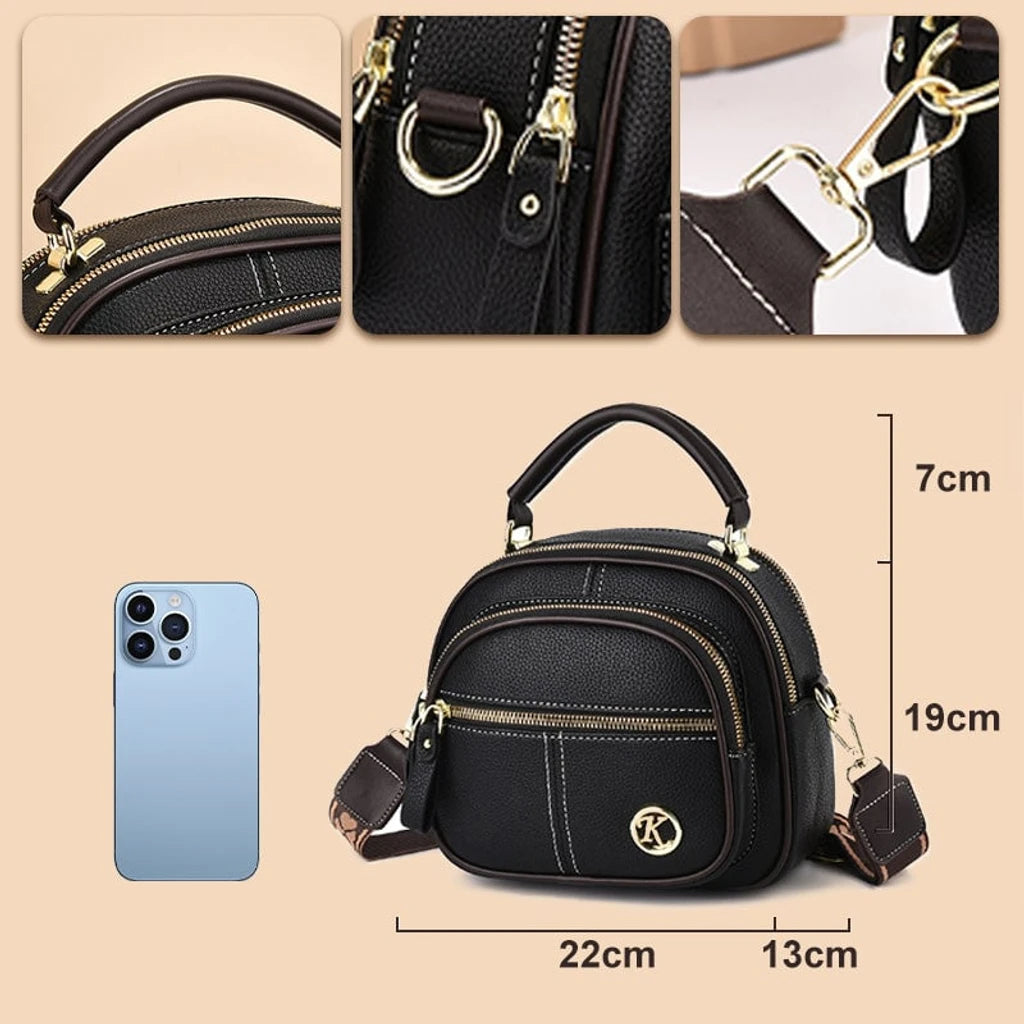 ✨Hot Sale 🎁 Bolso de cuero con correa ancha ajustable y compartimento multifuncional