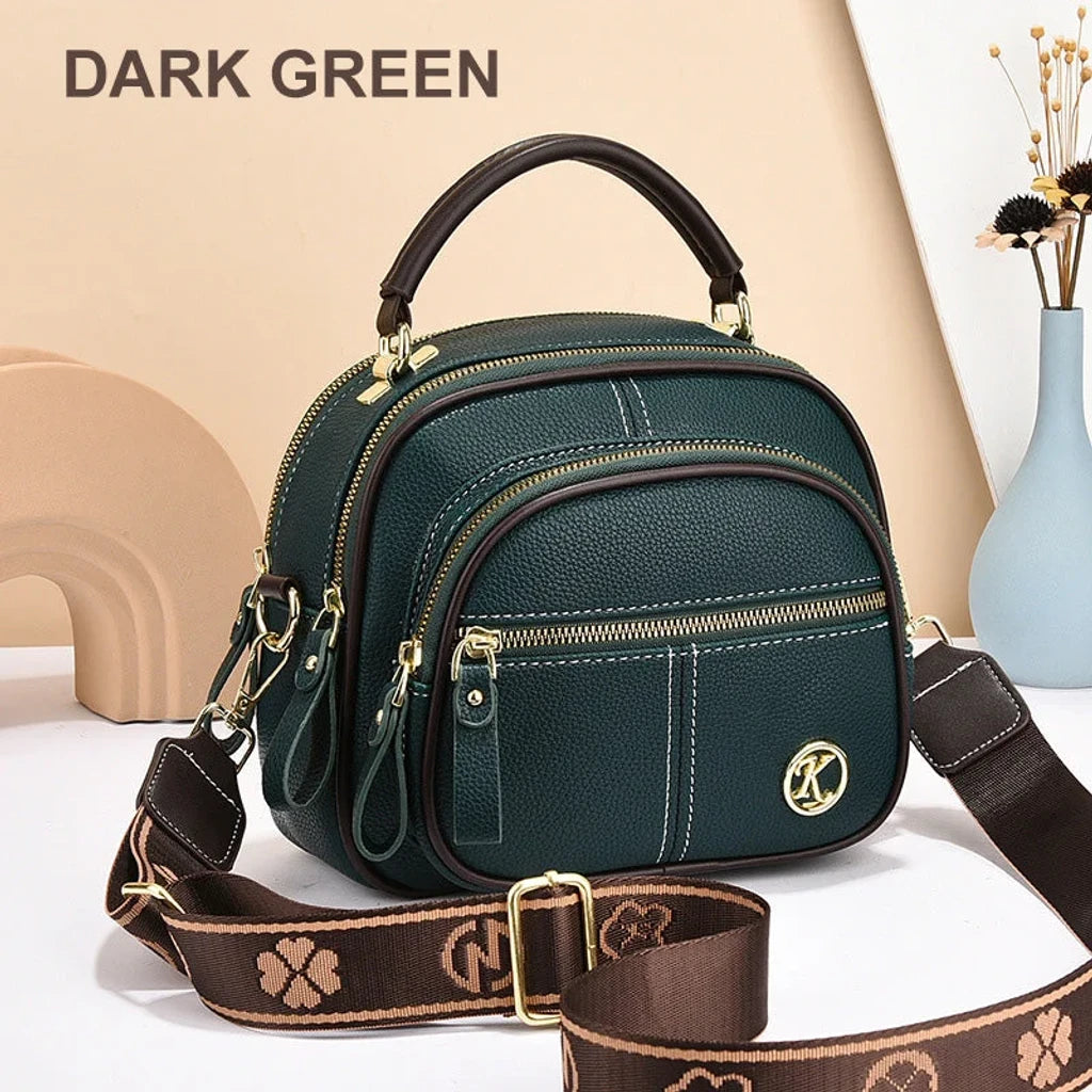 ✨Hot Sale 🎁 Bolso de cuero con correa ancha ajustable y compartimento multifuncional