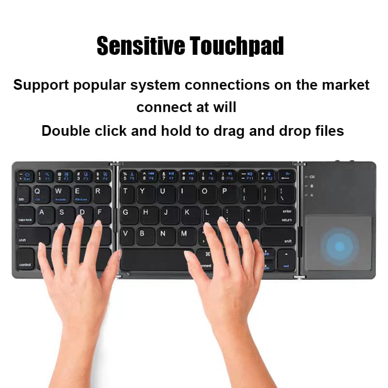 Teclado Bluetooth Plegable Con Panel Táctil