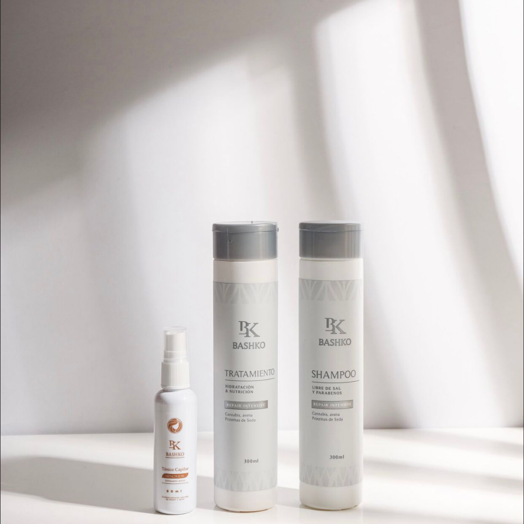Kit Bashko (Shampoo + Tratamiento + Tónico con minoxidil)