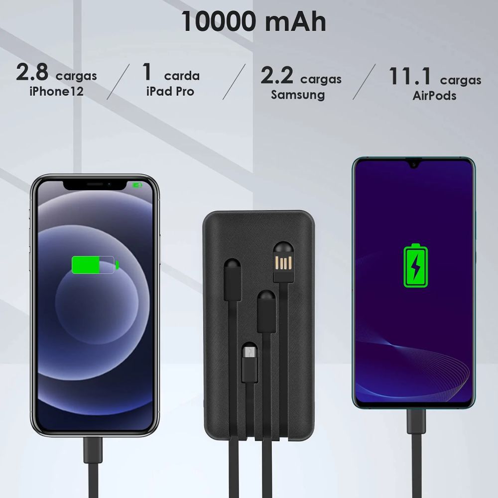 🔋Power Bank 10.000 mAh - Compatibilidad universal