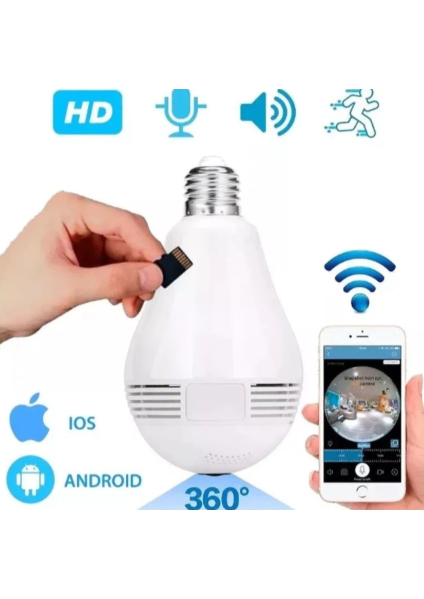Camara De Seguridad 360 BombilloDiscreta