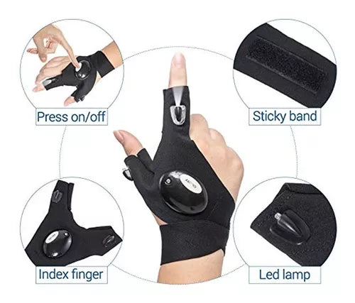 Guantes con LEDs impermeables