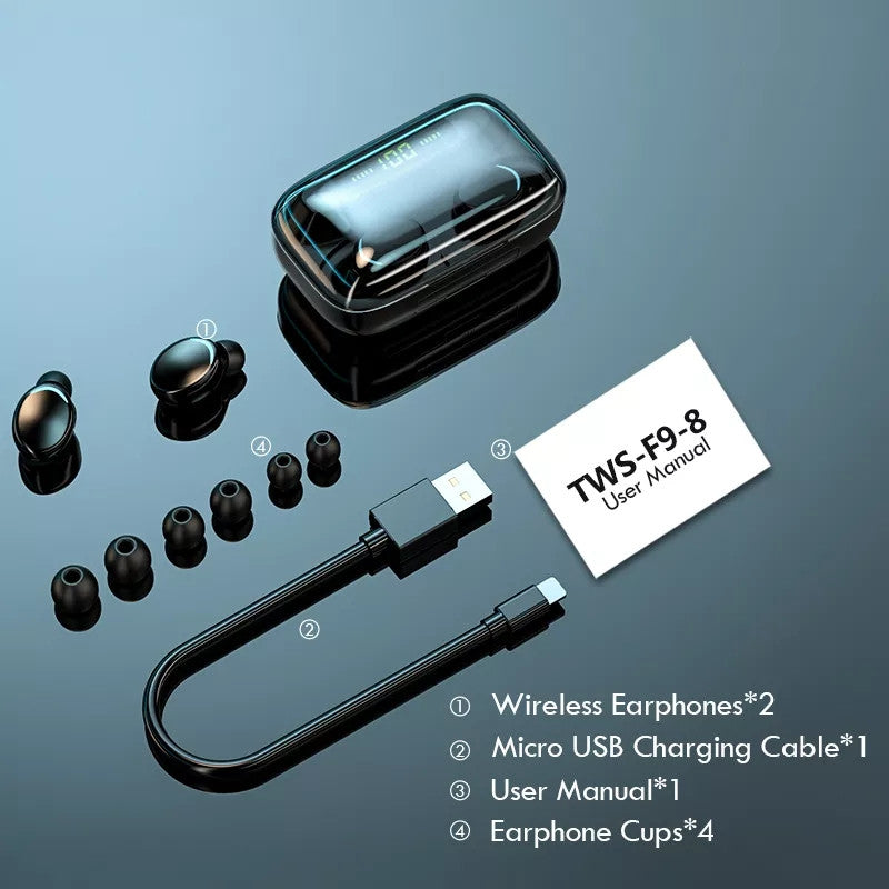 AUDIFONOS BLUETOOTH F9 RESITENTES AL AGUA