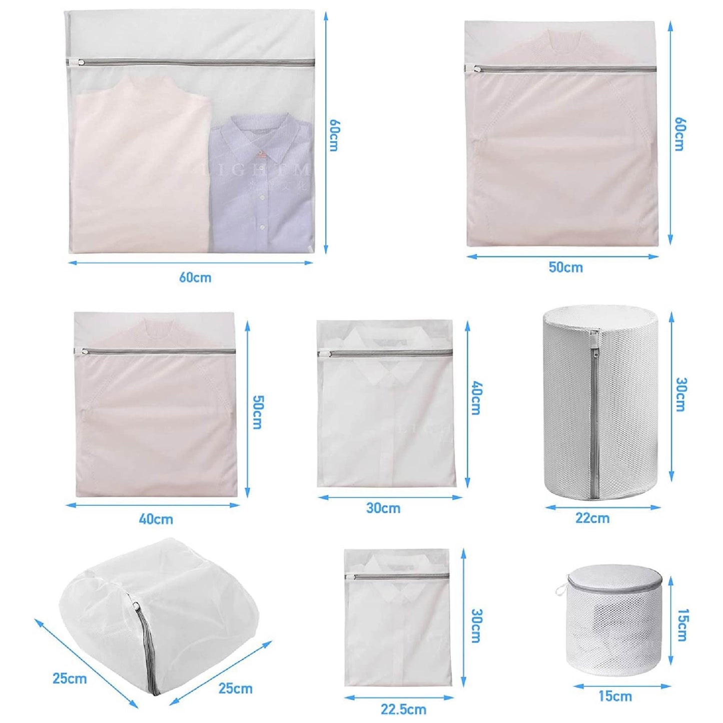 8 Bolsas con Malla para Lavadora