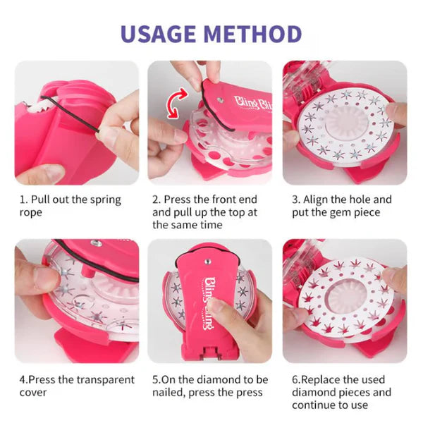 ✨2025 Juego de sellos para joyas de cabello DIY 1 juego de diamantes brillantes herramienta de peinado del cabello