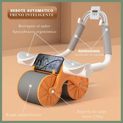 Rueda Abdominal Con Rebote Automático y Temporizador