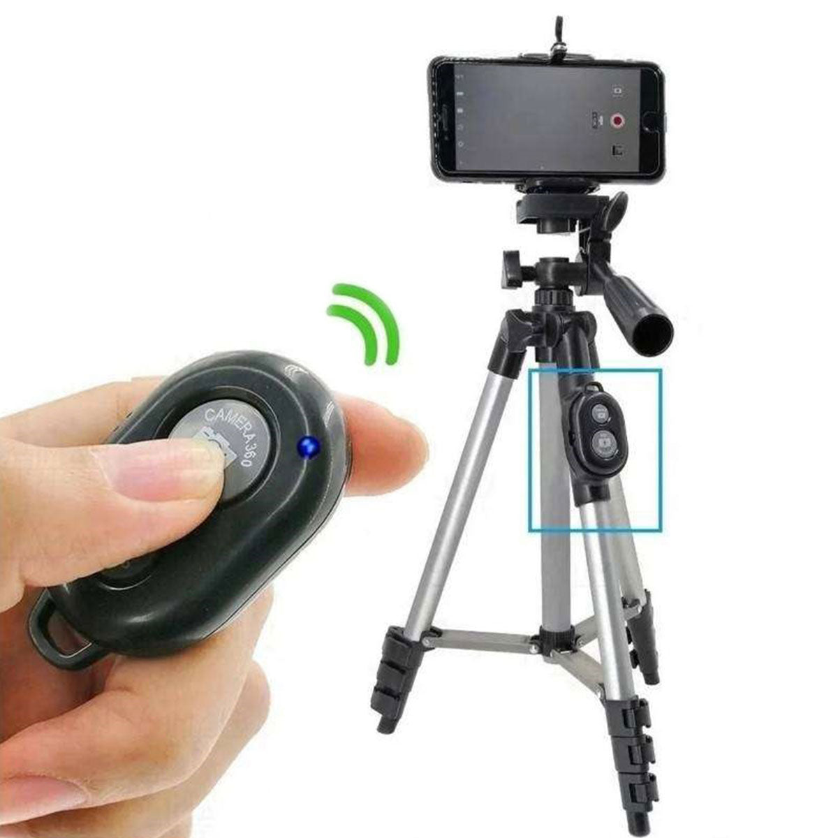 Trípode de triple altura con control Bluetooth