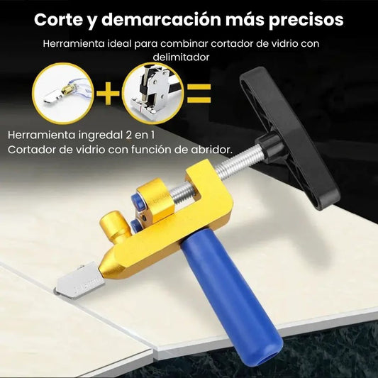 Cortadora profesional 2 en 1 de baldosas, vidrio y espejos