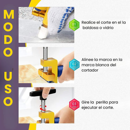 Cortadora profesional 2 en 1 de baldosas, vidrio y espejos