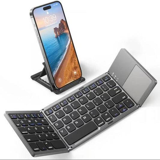 Teclado Bluetooth Plegable Con Panel Táctil