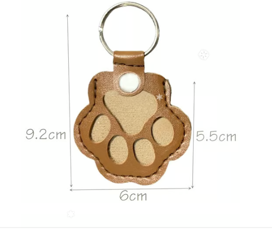 🐾Llavero de cuero con forma de pata de mascota