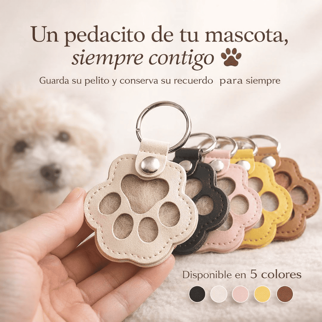 🐾Llavero de cuero con forma de pata de mascota