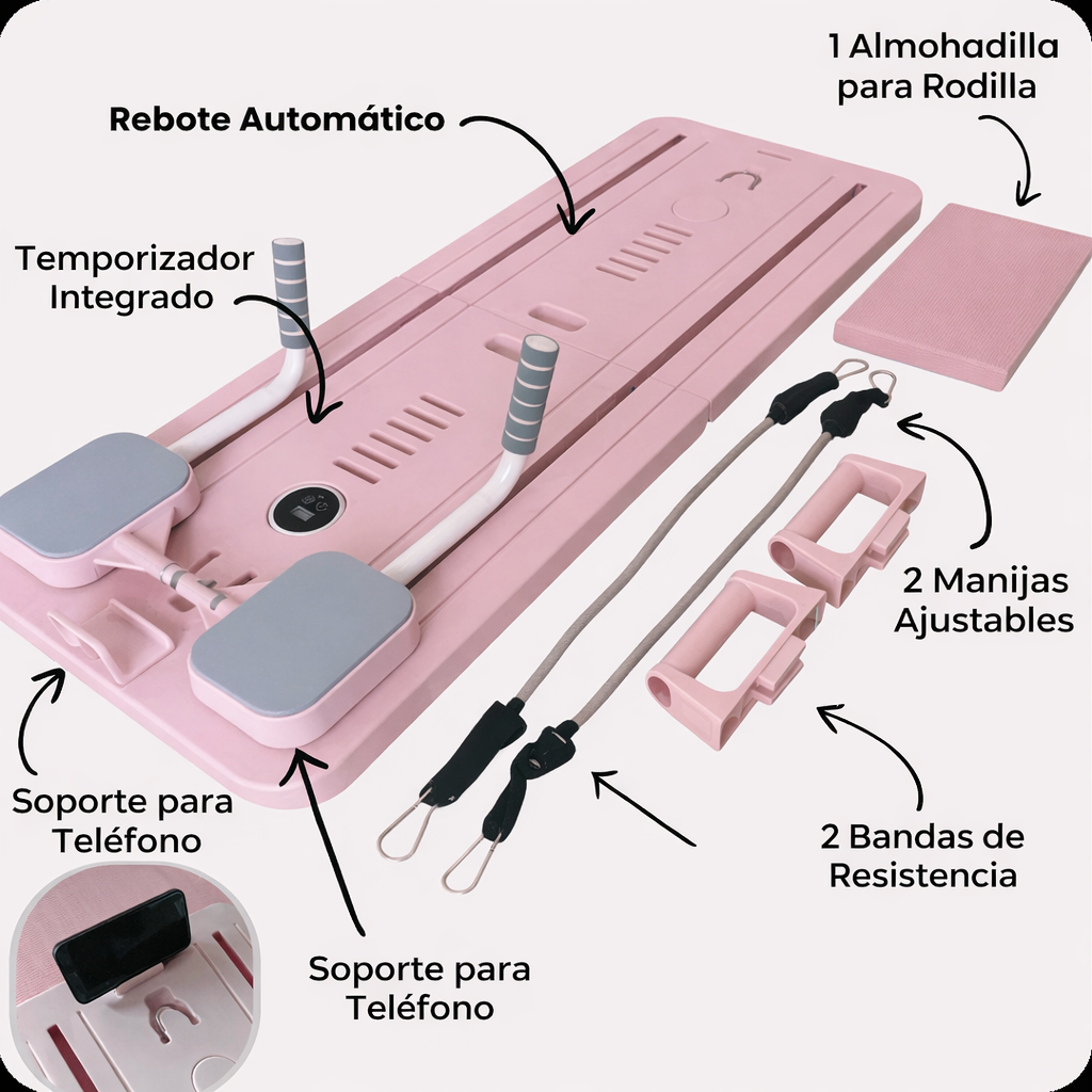 Tablero de Pilates Todo en Uno para Fuerza, Core y Glúteos