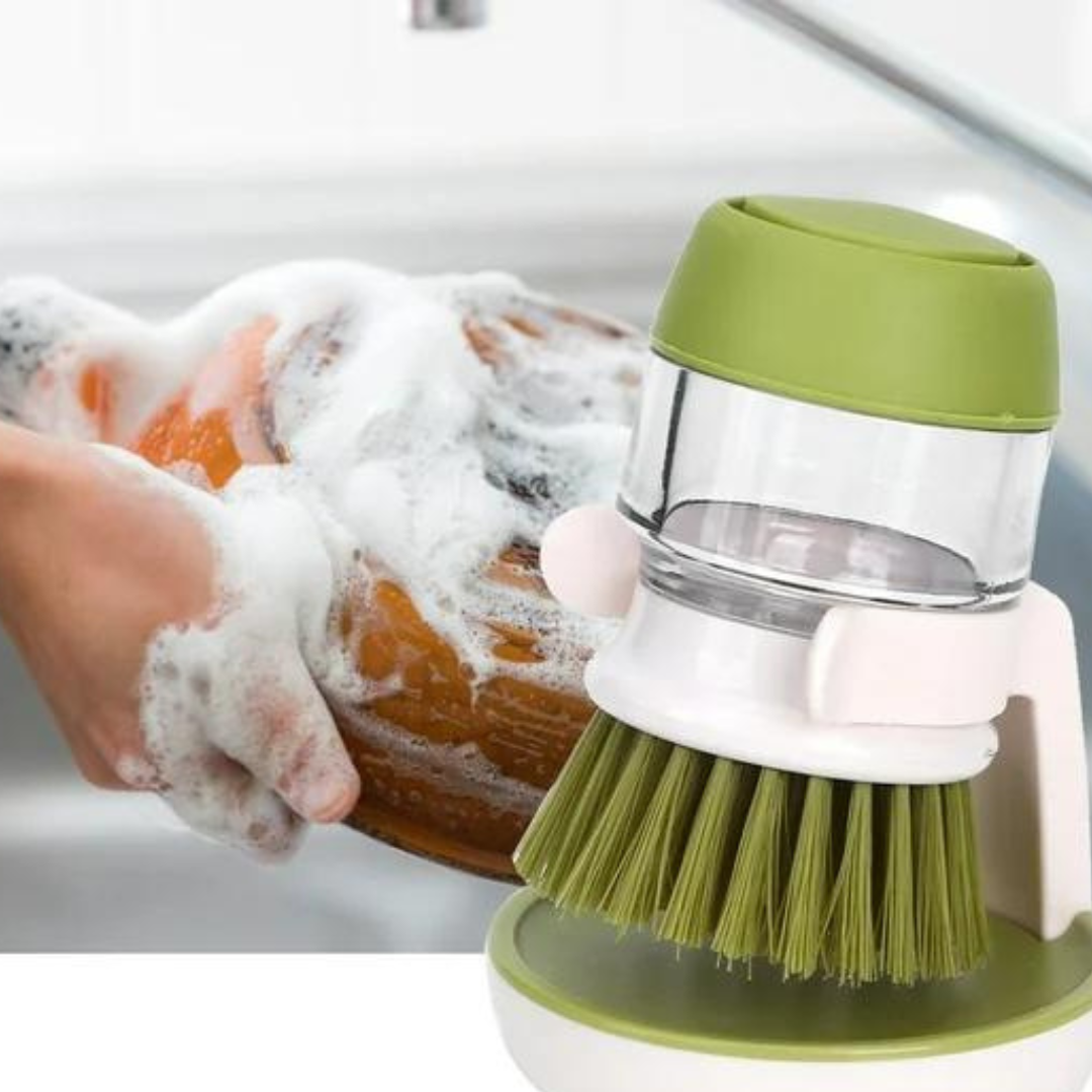 Cepillo Dispensador Jabón Loza + Soporte