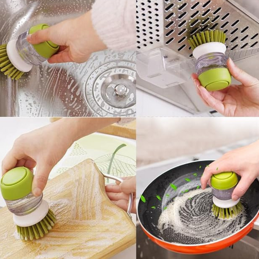 Cepillo Dispensador Jabón Loza + Soporte
