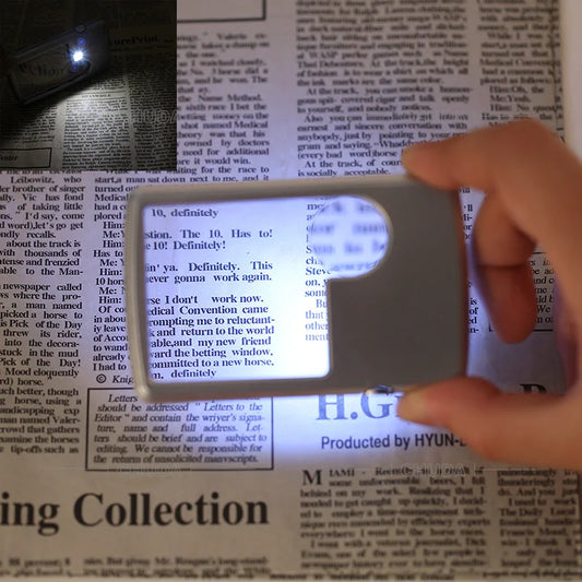 Lupa con luz LED Tipo Tarjeta Para Lectura