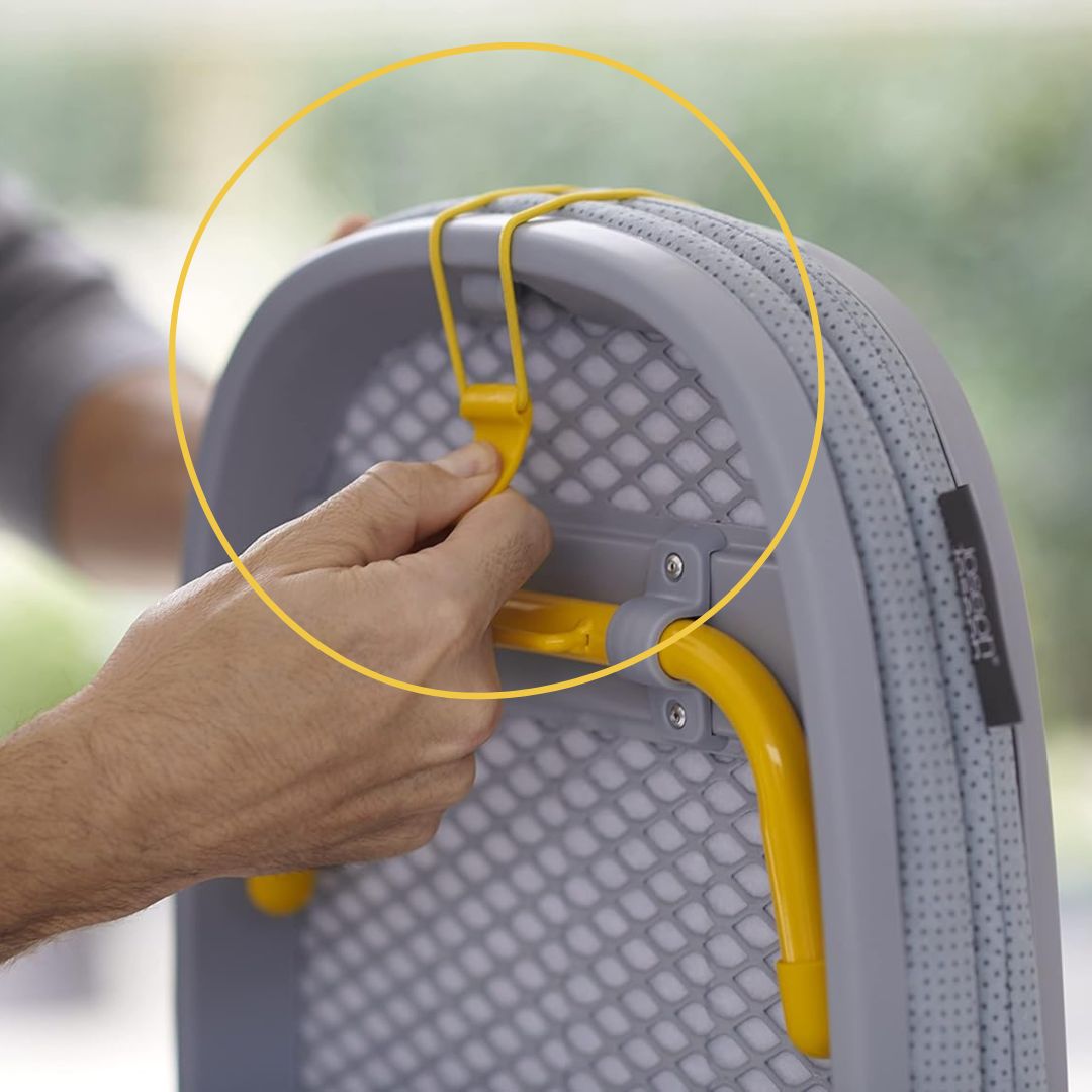 Tabla de planchar plegable con soporte para plancha y montaje en pared, compacta para ahorro de espacio