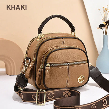 ✨Hot Sale 🎁 Bolso de cuero con correa ancha ajustable y compartimento multifuncional