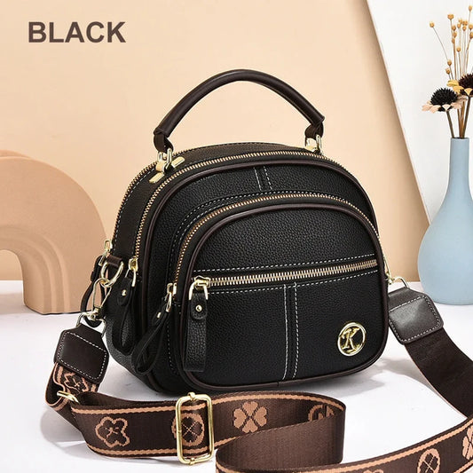 ✨Hot Sale 🎁 Bolso de cuero con correa ancha ajustable y compartimento multifuncional